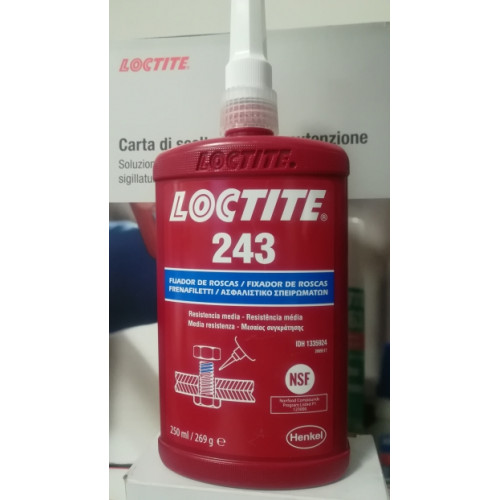 Adesivo frenafiletti LOCTITE 243 - flacone da 250 ml. - blu -