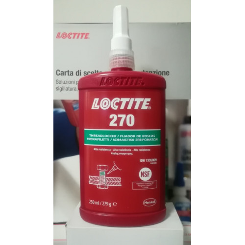 Adesivo frenafiletti forte LOCTITE 270 - flacone da 250 ml. - verde -