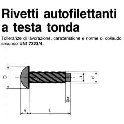 Rivetto a battere per targhe (ribattino) 2,5X5 - Aisi316