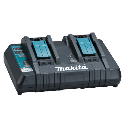 Caricabatterie Makita DC18RD per 2 batterie a slitta LXT da 14,4/18 V. Caricabatterie Makita DC18RD per 2 batterie a slitta LXT da 14,4/18 V.